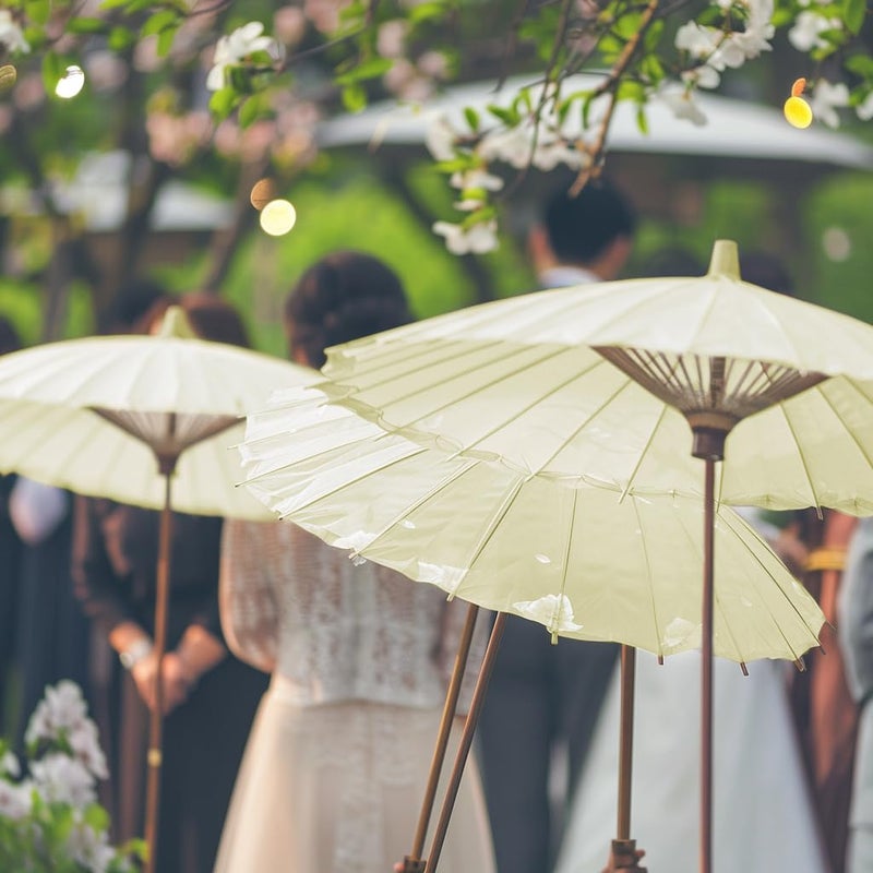 Koyal Wholesale 32" Ivory Paper Parasol Umbrella 4 Pack, Large Paper Umbrella Bulk, Paper Parasol Wedding Umbrellas, Ivory Parasol Umbrella Bridal Party Decor Photo Props, Sun Parasols for Shade - Image 2